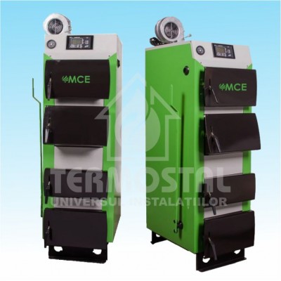 CAZAN COMBUSTIBIL SOLID MCE AGRO V2 25KW CU PANOU COMANDA+VENTILATOR