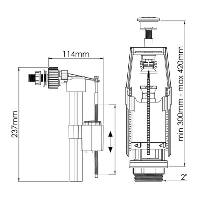 MECANIZM WC ORIZONTAL 1/2 MECANIZM WC ORIZONTAL 1/2