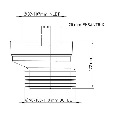RACORD WC EXCENTRIC 20 MM RACORD WC EXCENTRIC 20 MM
