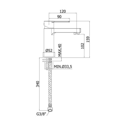 MISC.LAV. WEST, INALT H 159cm, L 120cm CROMAT MISC.LAV. WEST, INALT H 159cm, L 120cm CROMAT