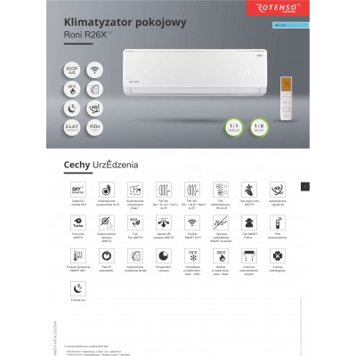 MONOSPLIT ROTENSO RONI 12000 BTU INVERTER R32 RACIRE/INCALZ. FARA TEAV