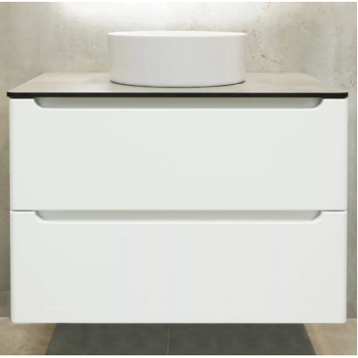 SET DULAP SUPENDAT  BERGAMO ALB MAT CU BLAT CROWNLAM GREY STONE 800