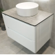 SET DULAP SUPENDAT  BERGAMO ALB MAT CU BLAT CROWNLAM GREY STONE 800