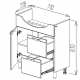SET DULAP  RIVERA PRO ALB CU LAVOAR ZENON 750
