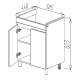 SET DULAP  TREND DUO ALB MAT CU LAVOAR COMO 600