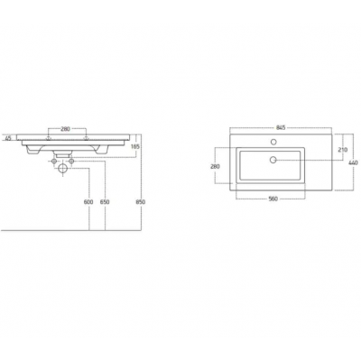 SET DULAP  URBANO ALB STRUCTURAT CU LAVOAR ISIK 850