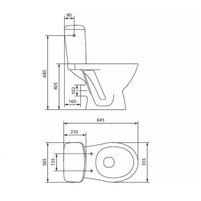 VAS WC COMPACT CERSANIT KORAL NEW ALIM.INFER.CAPAC PP ORIZONTAL