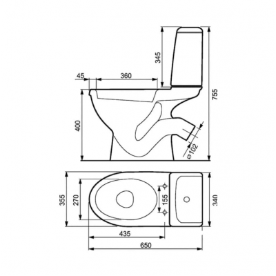 VAS WC COMPACT CERSANIT EKO ALIM.INFER.CAPAC DUROPLAST UNIVERSAL