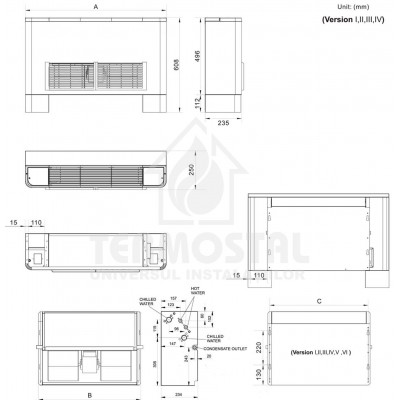VENTILOCONVECTOR CASETA CA 142, 10.7 FR - 22.96 W CALD VENTILOCONVECTOR CASETA CA 142, 10.7 FR - 22.96 W CALD
