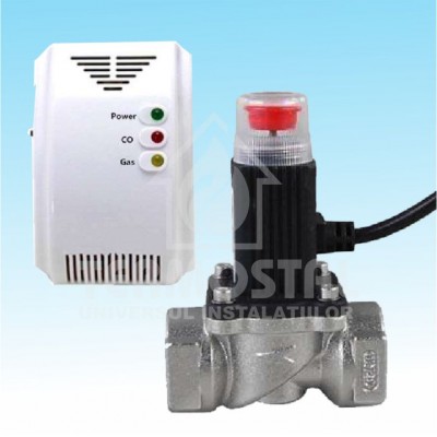 CLAPETA DE GAZ ALUM. 3/4" 220V DESCHISA CU DETECTOR CH4&CO CLAPETA DE GAZ ALUM. 3/4" 220V DESCHISA CU DETECTOR CH4&CO