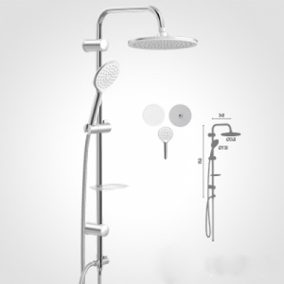 BARA DUS CU DIF.240MM+DIF.130MM,SUP.REGL.,FURT.CROM.SILVER GREY150CM BARA DUS CU DIF.240MM+DIF.130MM,SUP.REGL.,FURT.CROM.SILVER GREY150CM