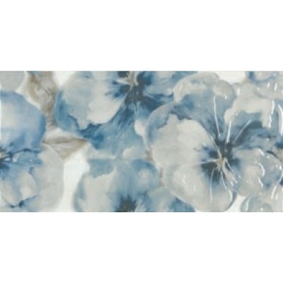 DECOR MAISON INSERTO FIORI AZUL 1/2/3 25X50