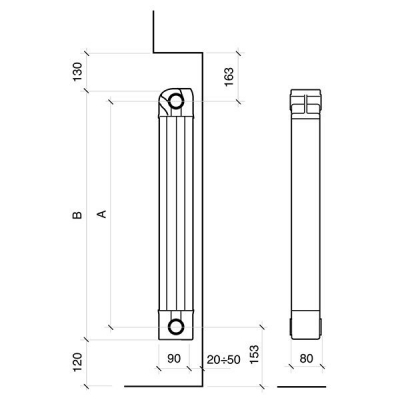 RADIATOR ALUMINIU GARDA S/90 1200/2 sectii RADIATOR ALUMINIU GARDA S/90 1200/2 sectii