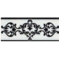 FRIZ VOGUE LISTELLO ARABESCATO BIANCO-NERO 8X20