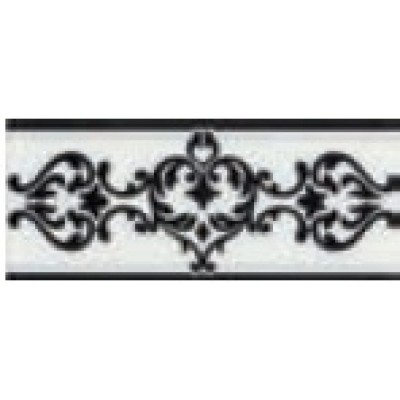 FRIZ VOGUE LISTELLO ARABESCATO BIANCO-NERO 8X20 FRIZ VOGUE LISTELLO ARABESCATO BIANCO-NERO 8X20