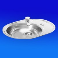 CHIUVETA INOX OVALA 57 45 0,8 FB RIFLATA DREAPTA CU SIFON
