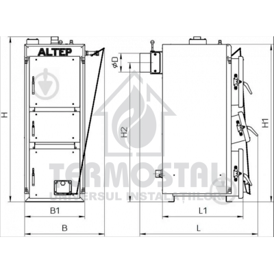 CAZAN COMBUSTIBIL SOLID "ALTEP" DUO UNI PLUS 27kW