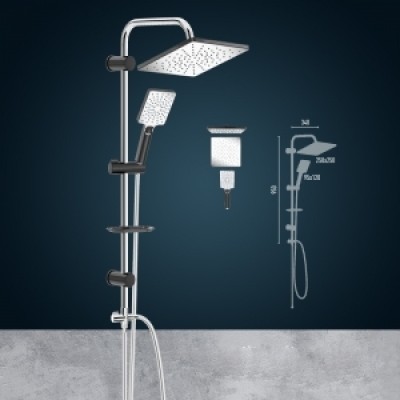 BARA DUS CU DIF.250MMx250MM+DIF.95MMx120MM,SUP.REGL.NEO CR.BLACK 150CM BARA DUS CU DIF.250MMx250MM+DIF.95MMx120MM,SUP.REGL.NEO CR.BLACK 150CM