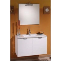 DULAP PORTLAVOAR SLIM 90x46CM, 2 USI, ALB