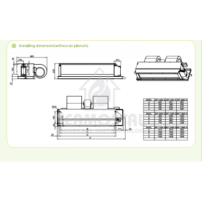 VENTILOCONVECTOR PRIN CANALE MFP-68WA 3,6 FR-5,4 KW CALD
