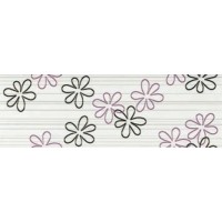 DECOR VOGUE INSERTO FIORI NERO-MALVA 20X60