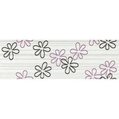 DECOR VOGUE INSERTO FIORI NERO-MALVA 20X60 DECOR VOGUE INSERTO FIORI NERO-MALVA 20X60