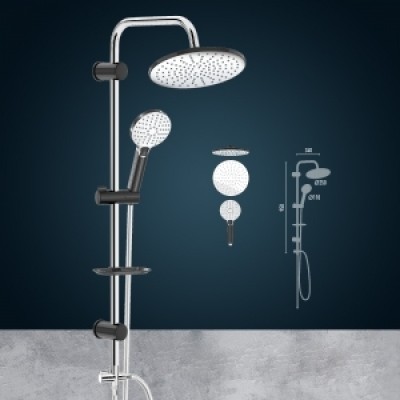 BARA DUS CU DIF.250MM+DIF.110MM,SUP.REGL.CHROME BLACK 150CM BARA DUS CU DIF.250MM+DIF.110MM,SUP.REGL.CHROME BLACK 150CM