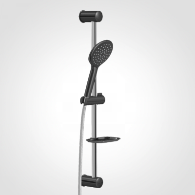 BARA DUS CU DIF.130MM PE SUP.REGL.+TUB.FLEX.DELUXE BLACK