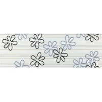 DECOR VOGUE INSERTO FIORI NERO-AZZURO 20X60