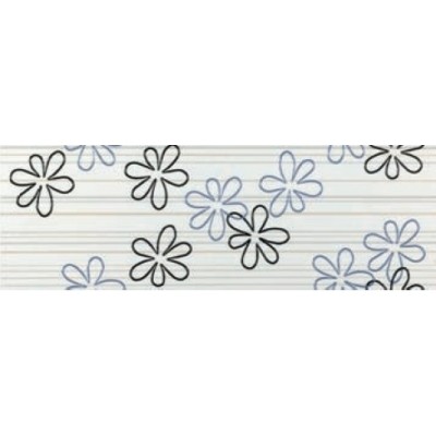 DECOR VOGUE INSERTO FIORI NERO-AZZURO 20X60