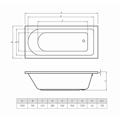 CADA DREAPTA BONITO HOME ELARA 1700X750 ACRIL FARA SUPORT CADA DREAPTA BONITO HOME ELARA 1700X750 ACRIL FARA SUPORT