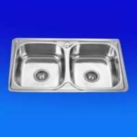 CHIUVETA INOX DREPTUNGHI CU 2 CUVE 78 48/20 0,8 FB NETEDA CU SIFON