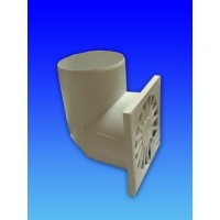 SIFON ORIZONTAL DE PODEA 15x15 LATERAL d.110 PLAST., ALB