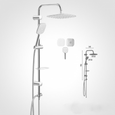 BARA DUS CU DIF.240MMx240MM+DIF.115MMx120MM,SUP.REGL.SILVER GREY150CM BARA DUS CU DIF.240MMx240MM+DIF.115MMx120MM,SUP.REGL.SILVER GREY150CM