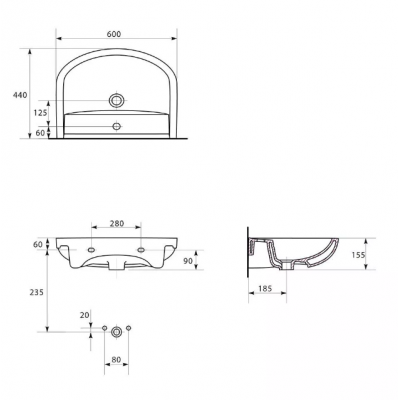 LAVOAR ARTEKO CERSANIT 60X44 cm PENTRU MOBILIER