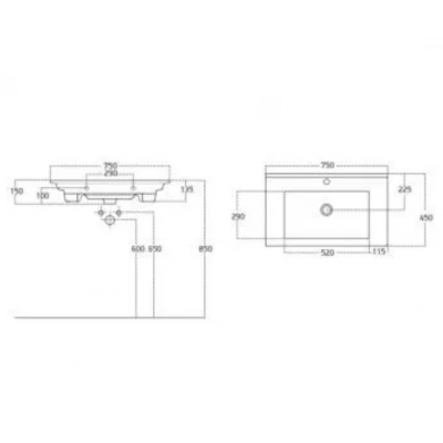 LAVOAR SANOVIT ATRIA 1000x455x160MM PENTRU MOBILIER