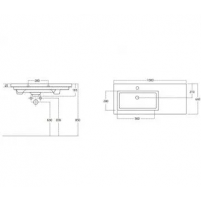 LAVOAR SANOVIT ISIK 1000x440x155MM PENTRU MOBILIER