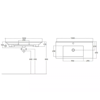 LAVOAR SANOVIT ATRIA  65x45CM PENTRU MOBILIER