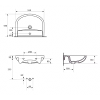 LAVOAR ARTEKO CERSANIT 55X44 cm PENTRU MOBILIER
