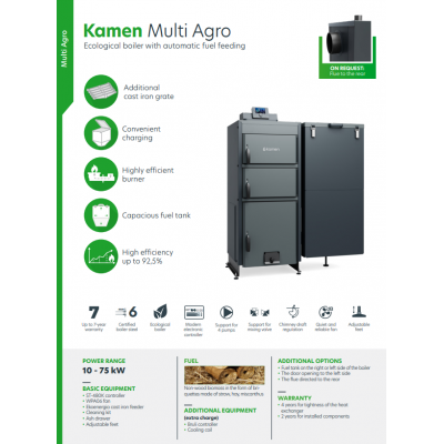 CAZAN COMBUSTIBIL SOLID KAMEN MULTI AGRO 20 kW