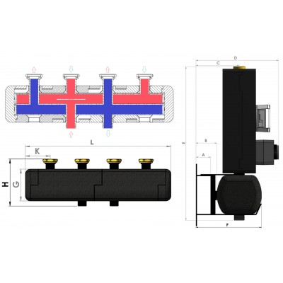 COLECTOR DISTRIBUITOR PT.GRUP POMPARE OKC-K-3-2-NO-I, L=570 COLECTOR DISTRIBUITOR PT.GRUP POMPARE OKC-K-3-2-NO-I, L=570
