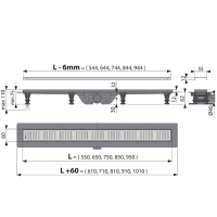 CANAL SCURGERE DUS PLASTIC ALCAPLAST 55CM D.40 APZ10-550M SET