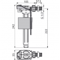 FLOTOR ALCAPLAST A160 3/8" ALIMENTARE LATERALA METAL