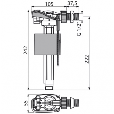 FLOTOR ALCAPLAST A150-3/8" ALIMENTARE LATERALA