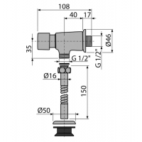 ROBINET SCURGERE SUB PRESIUNE ALCAPLAST PT. PISUAR ATS001