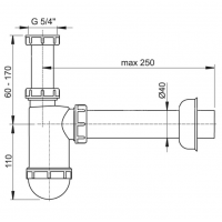 SIFON LAVOAR ALCAPLAST D.1 1/4 x 40 A43 1 1/4" 40