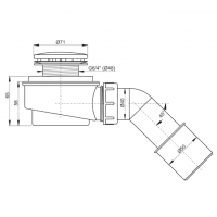 SIFON CABINA DUS CAPAC CROMAT D.50x71" A471CR-50