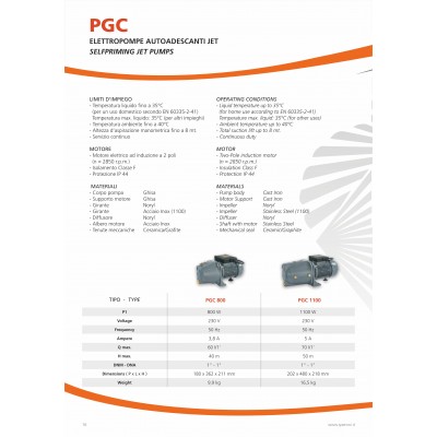 POMPA ALIMENTARE PGC 1100