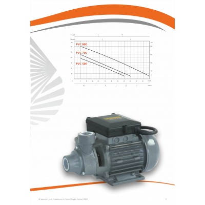 POMPA CENTRIFUGA MONOETAJATA EL.EUMA PVC 700, 230 V~50Hz, 0,52 kW