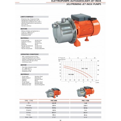 POMPA CENTRIFUGA PXC 800 INOX, 230V